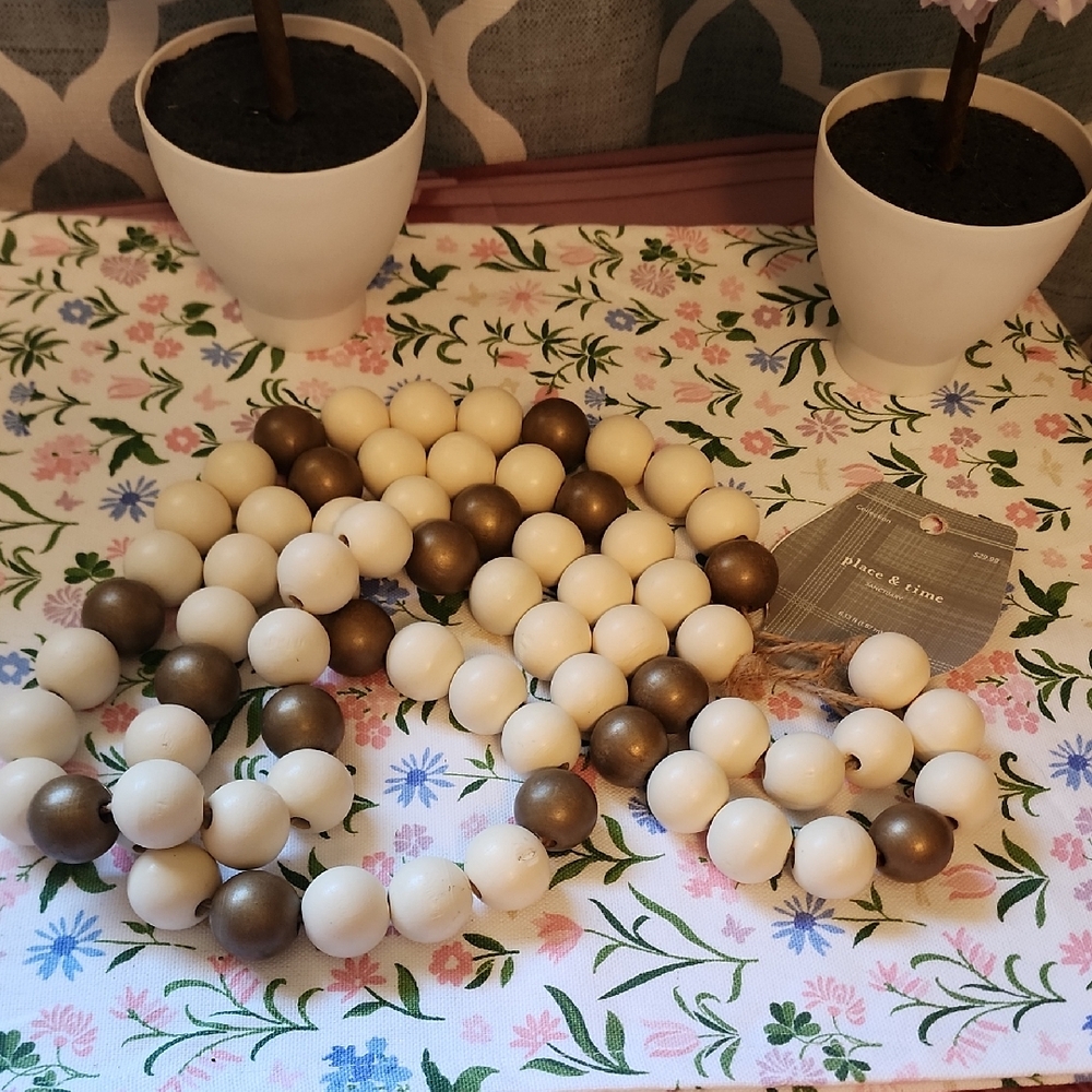 NWT Sanctuary Wooden Beads Garland